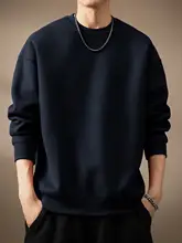 シンプルモダンなメンズ長袖Tシャツ【フィット・ラウンドネック・秋用】