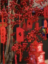 大型リアルウッド擬似赤果樹【新年の願い木・北米冬青樹風・赤いベリー】