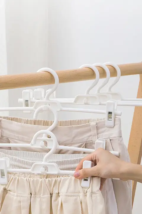TAILI 無痕タイプパンツハンガー【滑り止め付き・家庭用・スカートクリップ】