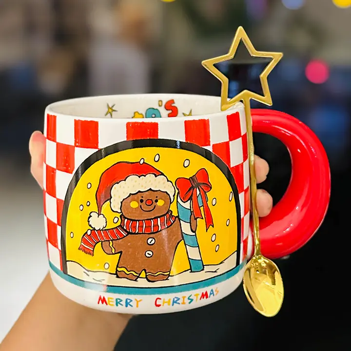 おしゃれなクリスマスギフト 高級感ある陶器製マグカップ【デザイン性・女性向け】