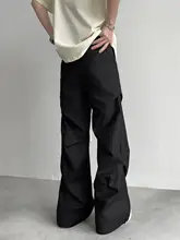 ユニークなプリーツパンツ【アメリカンストリートスタイル・フィット・ワイドレ  ッグ・フレア】（セットアップ対応）