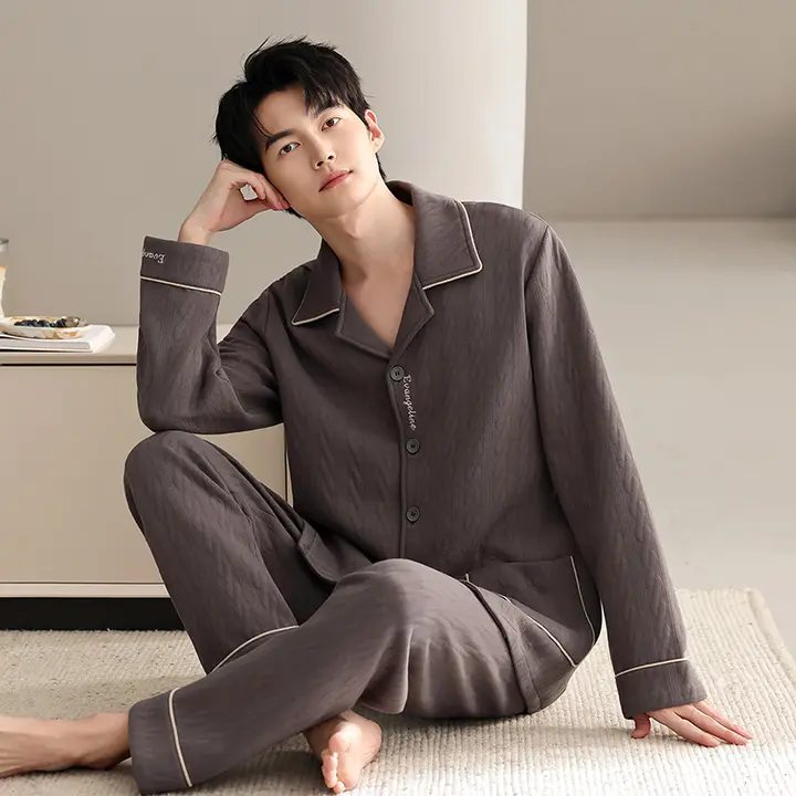 長袖 コットンパジャマ メンズ【春秋用・極上の柔らかさ・ホームウェア】