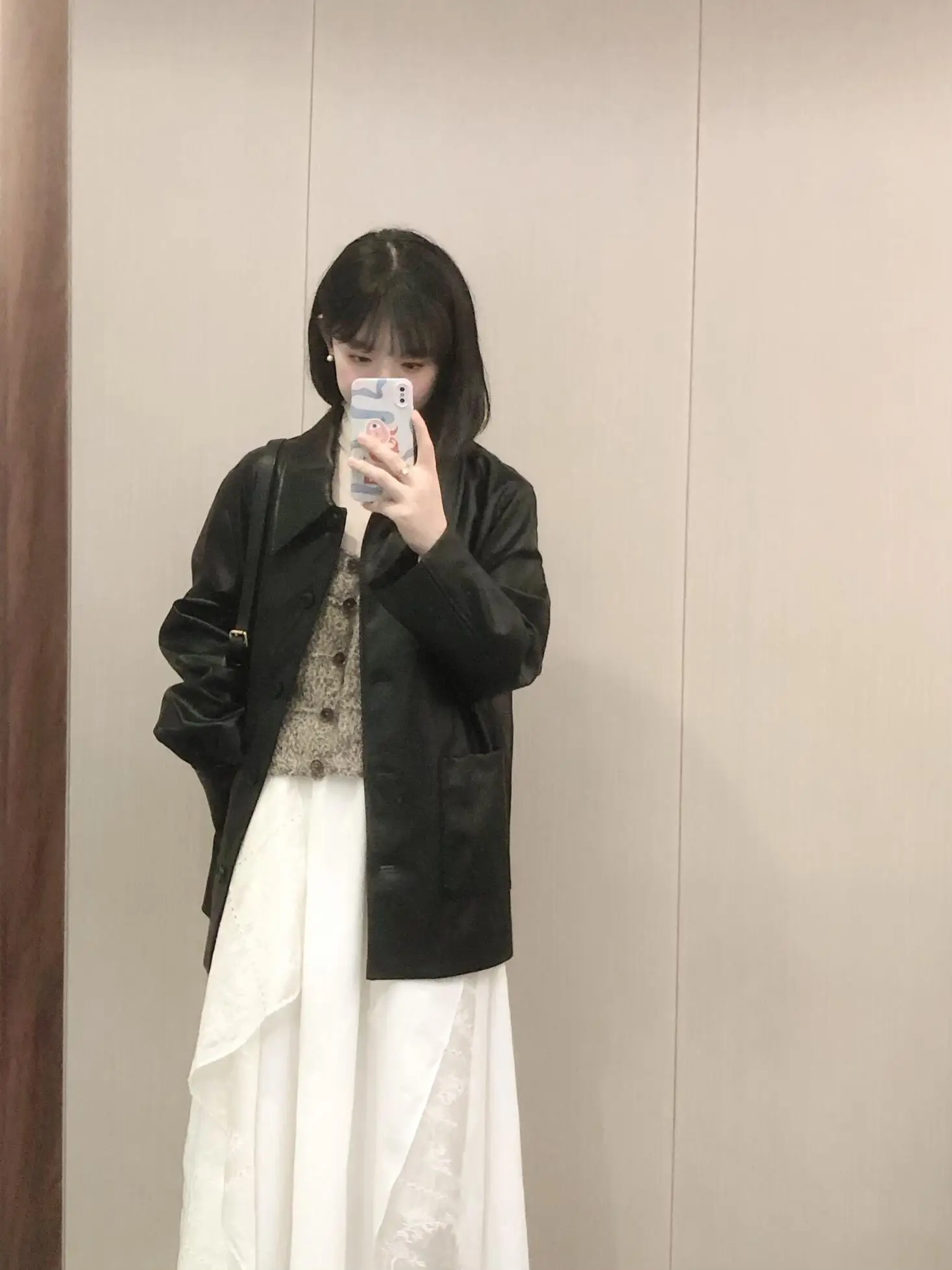 ロマンチックなフランス風不規則刺繍レースフリル付きゴムウエストスカート：20代女性の日常着に最適なA型中長裙