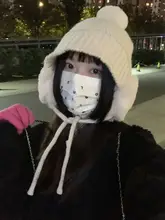 耳あて付きニット帽【極上の柔らかさ・秋冬用・ホワイト】