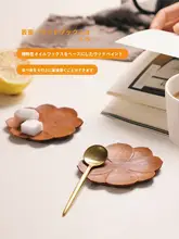 新中式木製茶器用コースター【蓮の花デザイン・防熱・手作り】