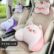 可愛いカートップヘッドレスト【カップル向け・アニメデザイン・快適サポート】【クッション式・車載用】（セットアップ対応）