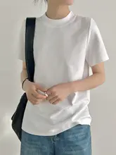 ローマコットンTシャツ【レディース・半袖・ハイネック・ゆったりデザイン】