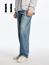 快適なコットンデニムパンツ【ウォッシュ加工・ストレート・秋用】