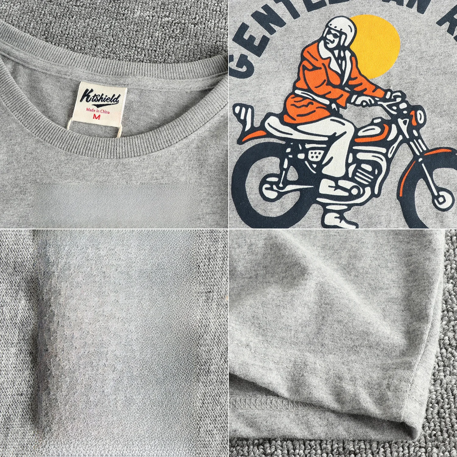 バイクデザインの短袖Tシャツ：アメリカンヴィンテージ風の夏用カジュアルファッション