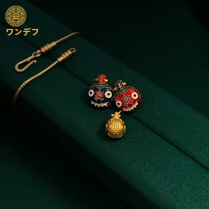 招財獣デザインのゴールドコーティングペンダント＆ブレスレット【DIYアクセサリー・三口タイプ】