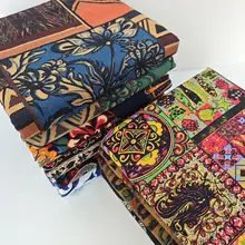 ボヘミアン柄のコットンリネン生地【レトロ手作り・DIY用・テーブルクロス】