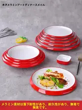 プラスチック製デュアルカラー宴会用プレート【赤白・円形・業務用】