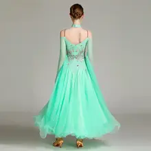 軽やかな新シーズン！モダン舞踏用ドレス【ダンスパフォーマンス・ビジュー付き・ワルツ用】