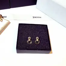 S925 シルバー針ユニークなラインストーン サークル スタッドピアス