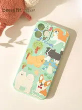 iPhoneケース ペア 子犬 イラスト 可愛い シリコン 全周囲保護 耐衝撃 おしゃれ iPhone15 14 13 12 11対応