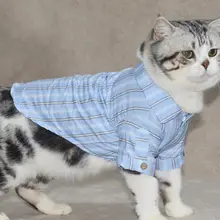 可愛いストライプのペットシャツ【コーギーやマルチーズに最適・春用・お出かけ用】（セットアップ対応）