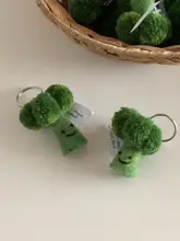 ネパール手作りウールフェルトブロッコリーとキノコのキーホルダー