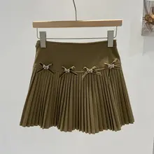 ハイウエスト百褶スカート【秋冬用・韓国風・スタイリッシュ】