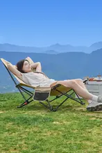 アウトドア折りたたみチェア【月型・携帯式・キャンプ・オフィス昼寝・ビーチ・釣り用】