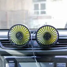 車載用 ダブルヘッドミニファン【USB接続・エアコン風強化・冷却機能】