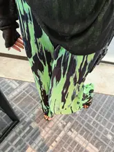 ざん染めプリーツウエストゴムハイウエストストレートパンツ【ルーズフィット・フランス風・カジュアル・体型カバー】（セットアップ対応）