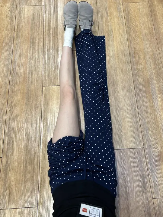 高身長向けのデザイン感あふれるドット柄フレアパンツ【ハイウエスト・体型カバー・カジュアル】