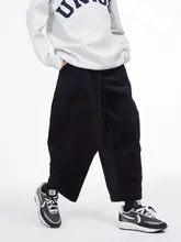 龟吉チャンネル コーデュロイワイドパンツ【9分丈・ネイビー・フィット】