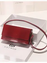 フランス風の赤い牛革ショルダーバッグ【結婚式用・斜め掛け】