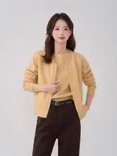 秋冬用 高腰レトロデザインのコーヒーカラー デニムパンツ【スリムストレート】