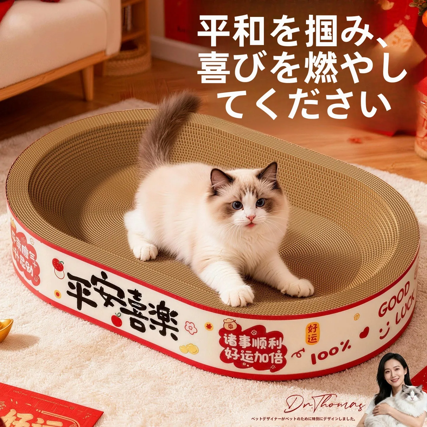 耐久性のある一体型オーバル型猫爪板：肥猫向けの洗面器付きペット用おもちゃの実用性解析