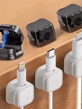 デスク用 磁石付きケーブルホルダー【スマホ充電ケーブル整理・車載対応】