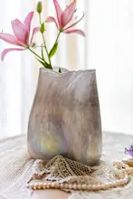 フラワーベース ハンドメイド ガラス 虹色グラデーション リビング ダイニング インテリア 水栽培 生け花 北欧風