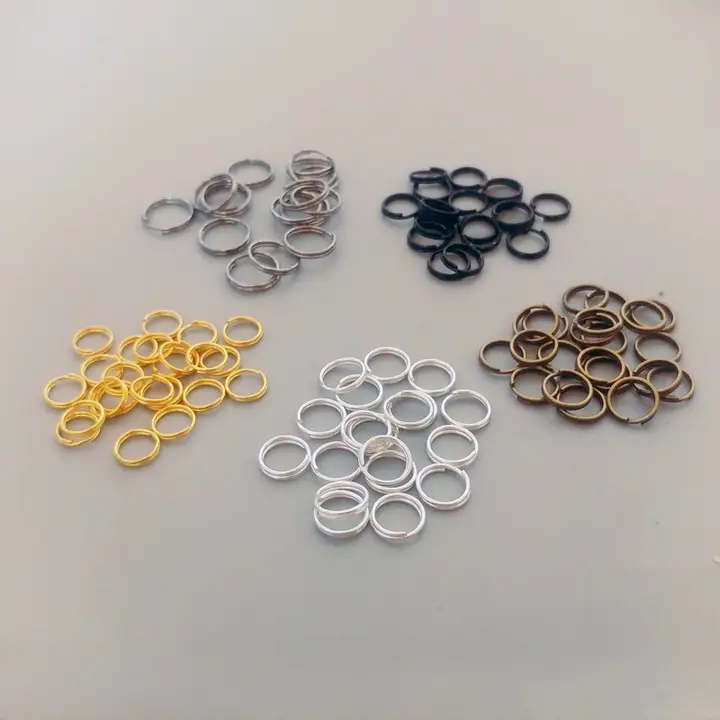 多色ダブルリングキーホルダー【金色・銀色・銃黒・古銅色】（セットアップ対応）