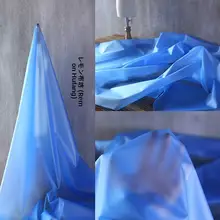半透明ブルーのマットTPU生地【エコプラスチック・防水ファッション素材・レザー風】