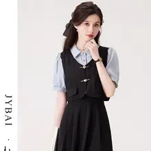 学院風デザインの雰囲気漂うドレス【夏用・正式場面・二重構造】（セットアップ対応）