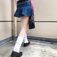 ルーズソックス レディース 無地 ロング ホワイト JK 制服 原宿風 ギャル コスプレ 着回し
