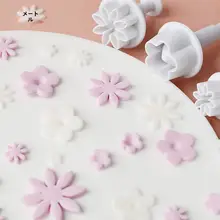 お菓子作り用押し花型セット【ダイジング・ピンク・花型4点セット】