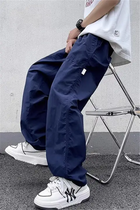メンズ 夏用 コットンワークパンツ【速乾・ルーズフィット・ストレートレッグ】