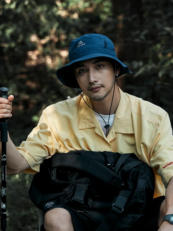アウトドア用 男性用フィッシャーハット【夏用・防晒・通気性・登山・キャンプ・釣り】