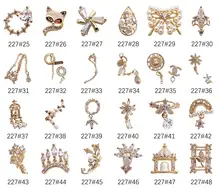 ネイルアート用 ハートデザインの合金製スワロフスキー【多用途・ネイルデコレーション】