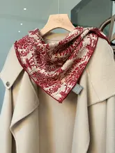 マスター級古典アート シルクウールスカーフ【春秋用・多機能・正方形・ショール】