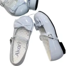 可愛いリボンデザインのラウンドトゥロリータシューズ
