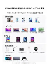 デュアルType-Cデータケーブル【適用機種・充電対応・高出力】