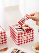 おしゃれなチェック柄のクッキー缶【スイーツギフト用・手提げボックス】