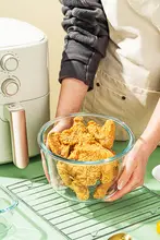 焼き皿 エアフライヤー専用 電子レンジ用の四角いガラスベーキングディッシュ ベーキング器具