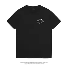カジュアルなデザインのコットン半袖Tシャツ【漫画プリント・ユニセックス・フィット・夏用】