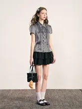 半袖ブラウス レディース フリル きれいめ 上品 夏「NEW EMPIRE」