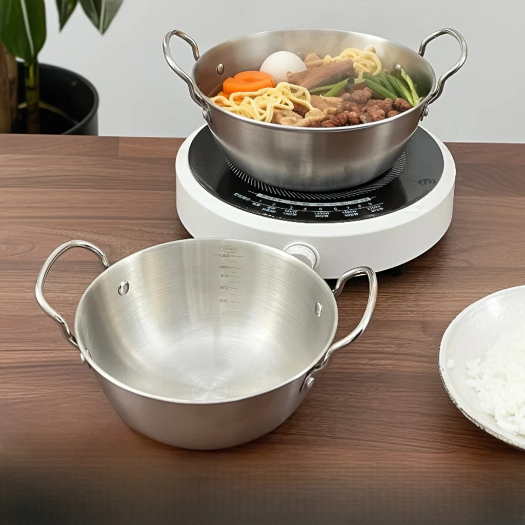 一人用ステンレス製鍋：19cm直径の韓国風ラーメン鍋の寸法と実用性