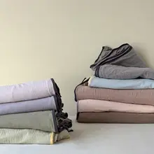 シンプルデザインの全棉二重ガーゼマットレスプロテクター【柔らかく防塵】