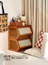 木製の積み重ね可能な収納キャビネット【防塵・化粧品収納・リビング・寝室用】